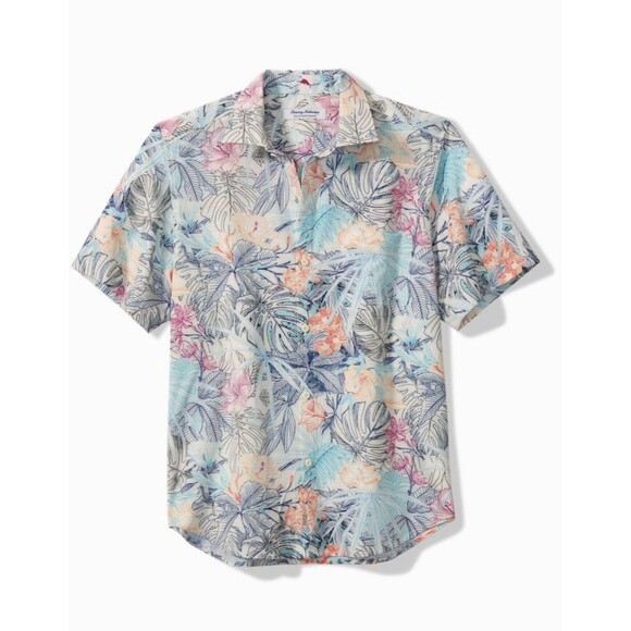 Tommy Bahama Men's Big & Tall Bahama Coast Glow Palms IslandZone Camp Shirt 4XLB - Picture 1 of 12